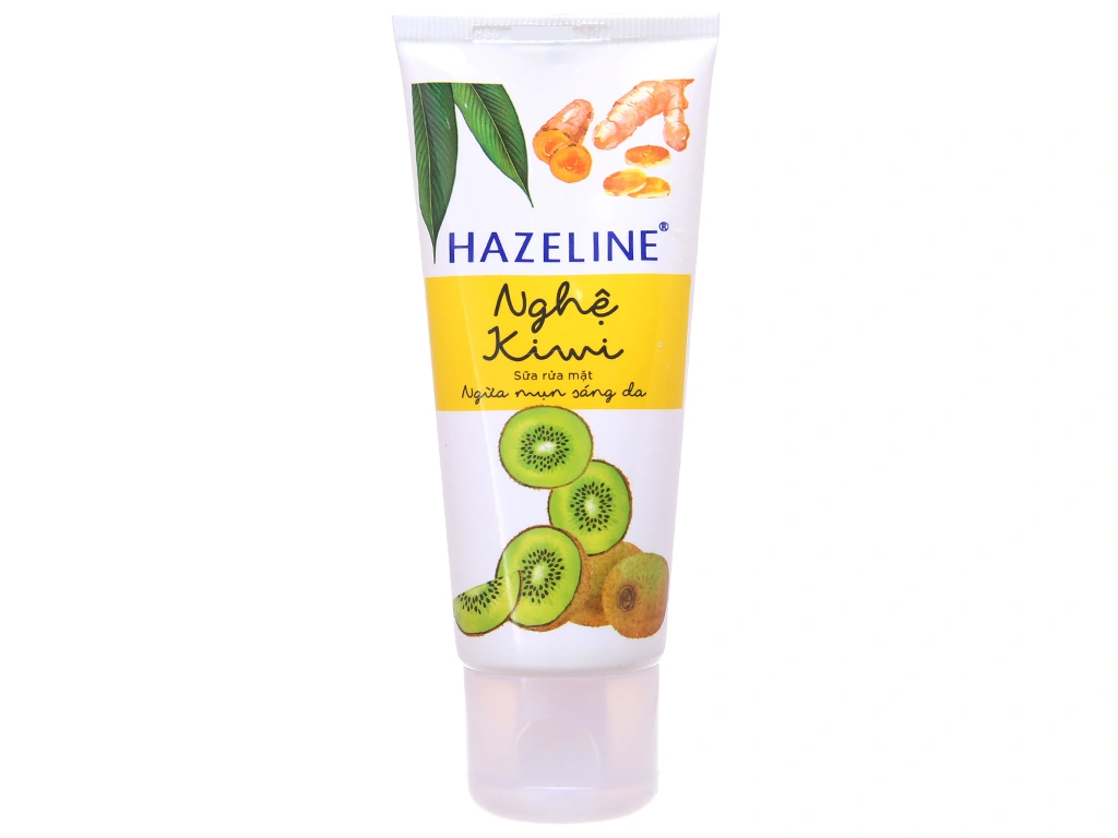 Sữa rửa mặt Hazeline nghệ, kiwi ngừa mụn tuýp 50g - 