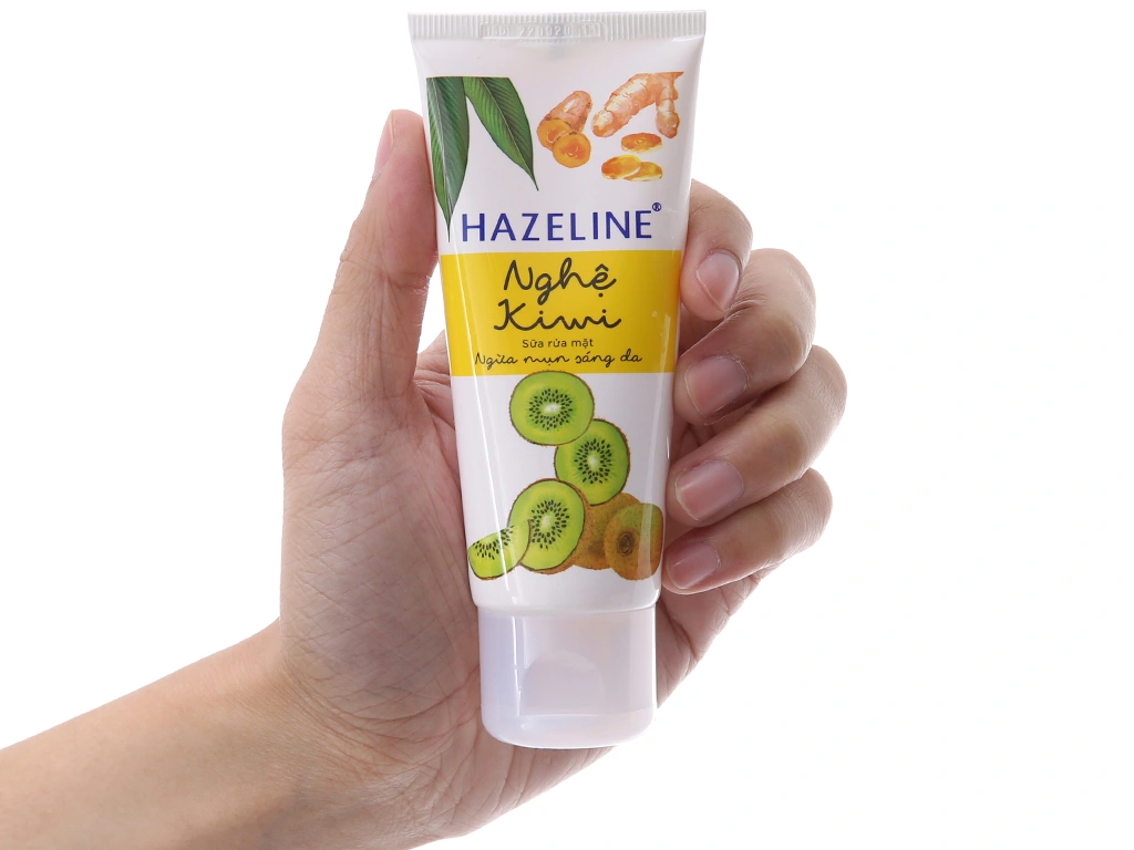 Sữa rửa mặt Hazeline nghệ, kiwi ngừa mụn tuýp 50g - 2