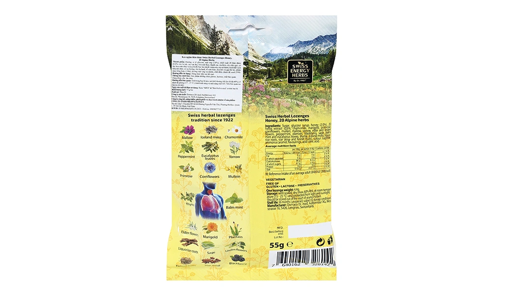 Swiss Energy Herbal Lozenges Eucalyptus & Menthol gói 55g - 7
