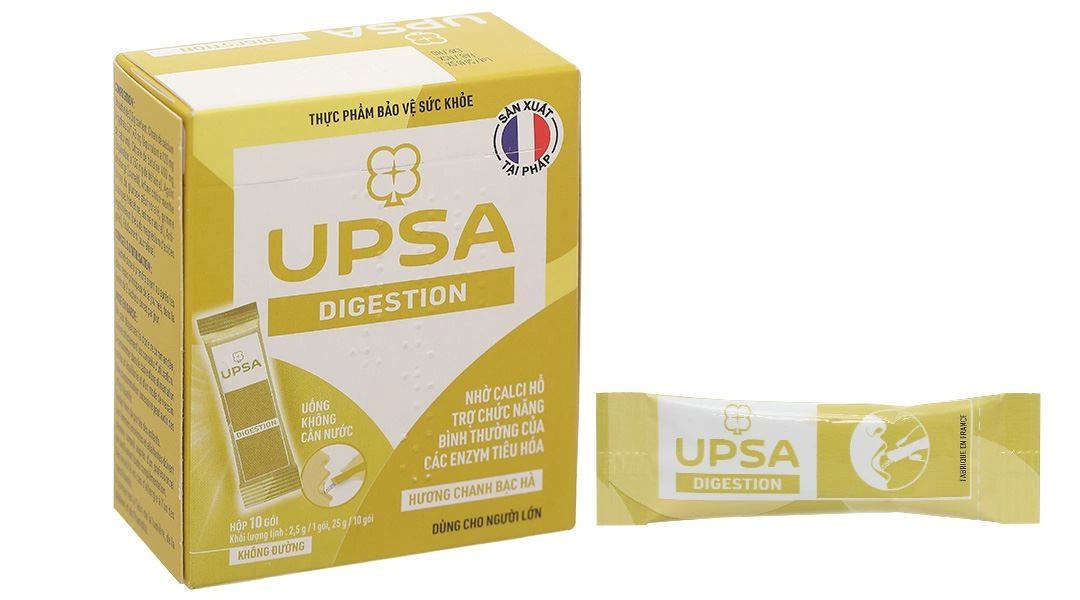 Thực phẩm bảo vệ sức khỏe Upsa Digestion hương chanh bạc hà hộp 10 gói x 2.5g - 