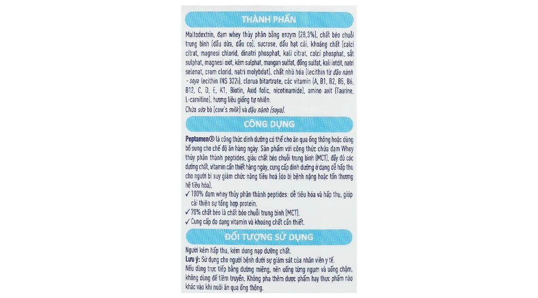 Sữa bột Peptamen dành cho người kém hấp thu dưỡng chất lon 400g - 8