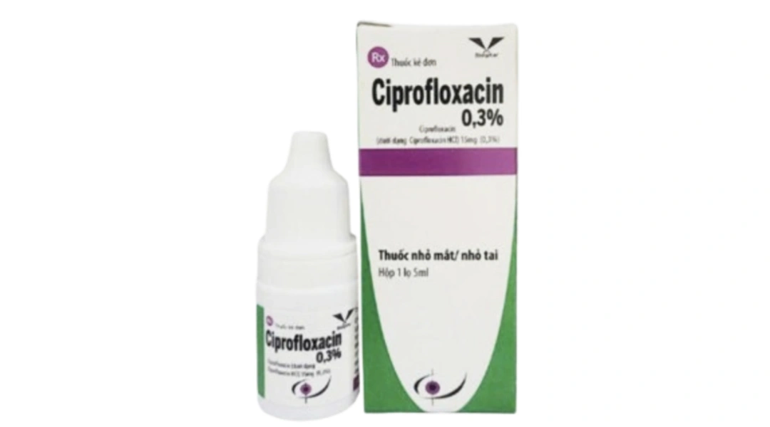 Dung dịch nhỏ mắt, tai Ciprofloxacin 0.3% Bidiphar trị nhiễm khuẩn mắt, tai chai 5ml - 1