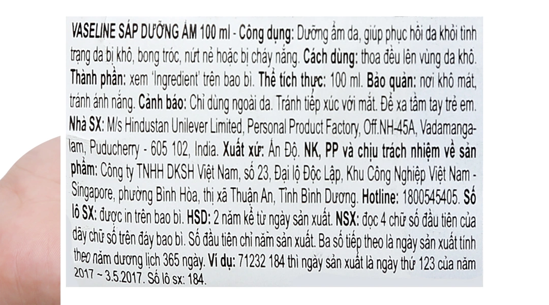 Sáp dưỡng ẩm Vaseline Pure Petroleum Jelly Original hũ 100ml - 3