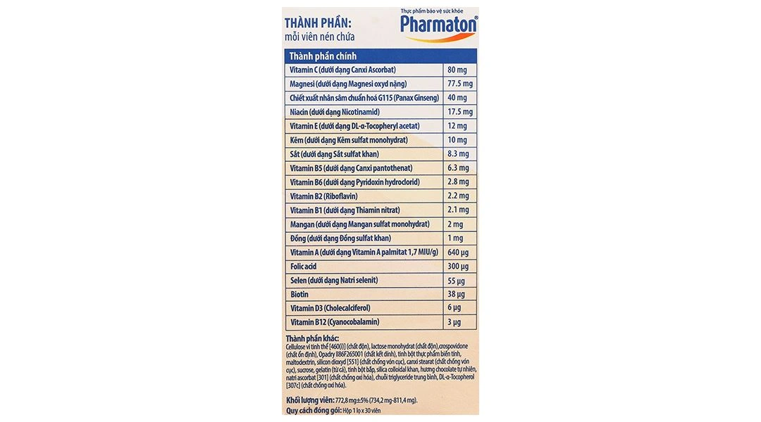 Pharmaton Energy hỗ trợ tăng cường sức khỏe, sức đề kháng lọ 30 viên - 8