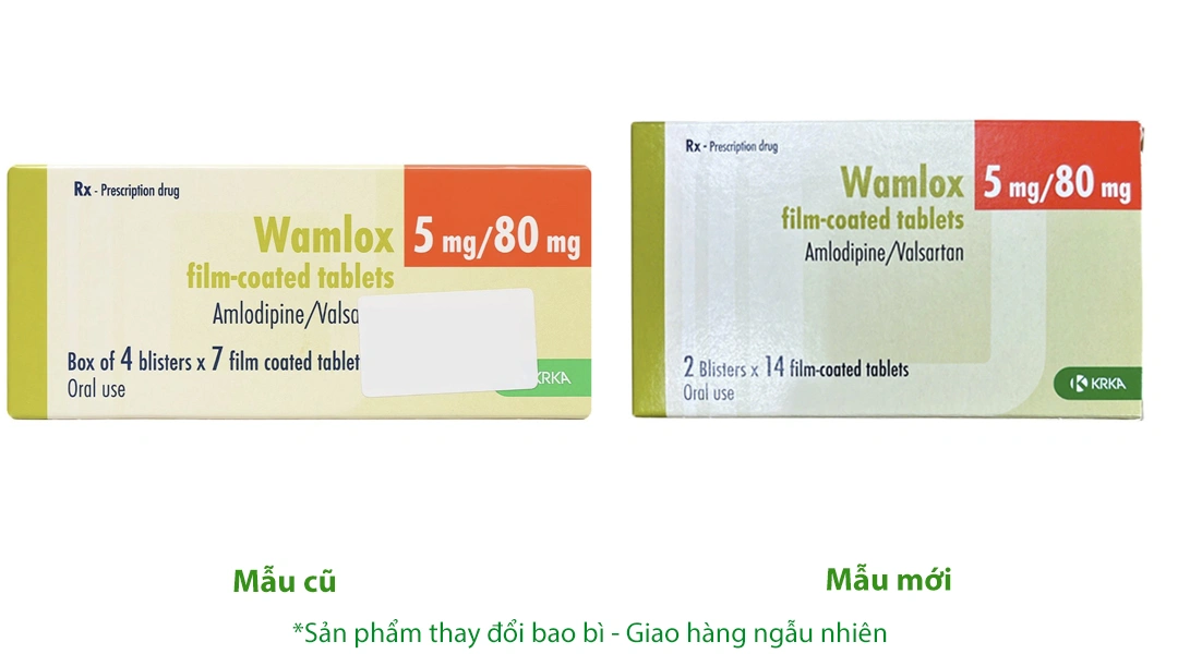 Wamlox 5mg/80mg trị tăng huyết áp vô căn (4 vỉ x 7 viên) - 