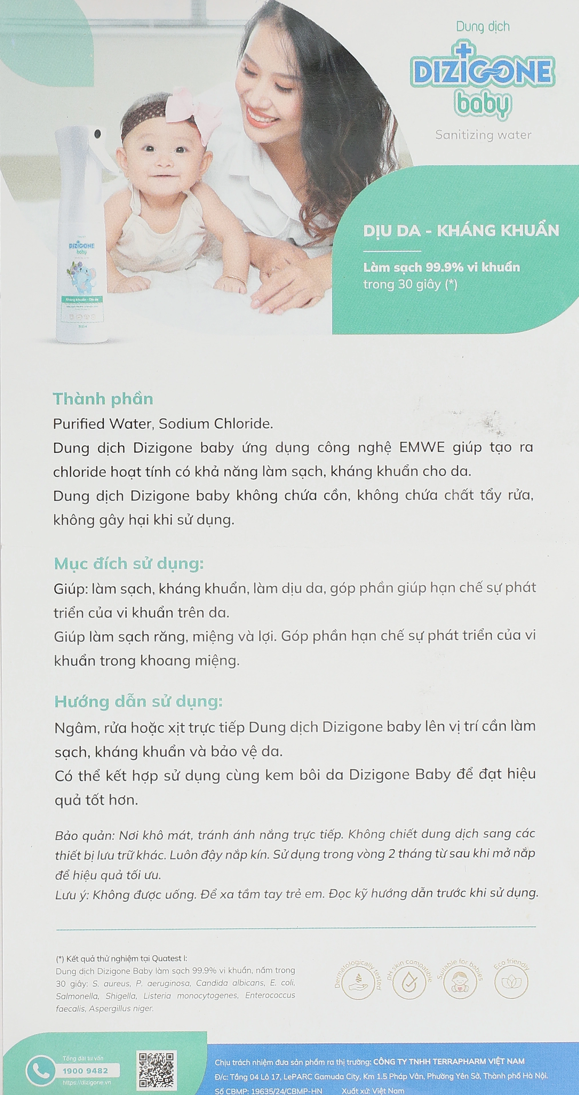 Xịt kháng khuẩn Dizigone Baby chai 300ml - 12