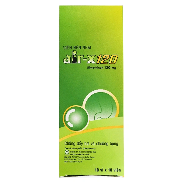 Viên nhai Air-X 120 hỗ trợ điều trị các triệu chứng đầy hơi