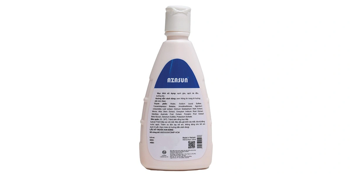 Dầu gội Azasun giảm ngứa da đầu, sạch gàu chai 120ml - 4