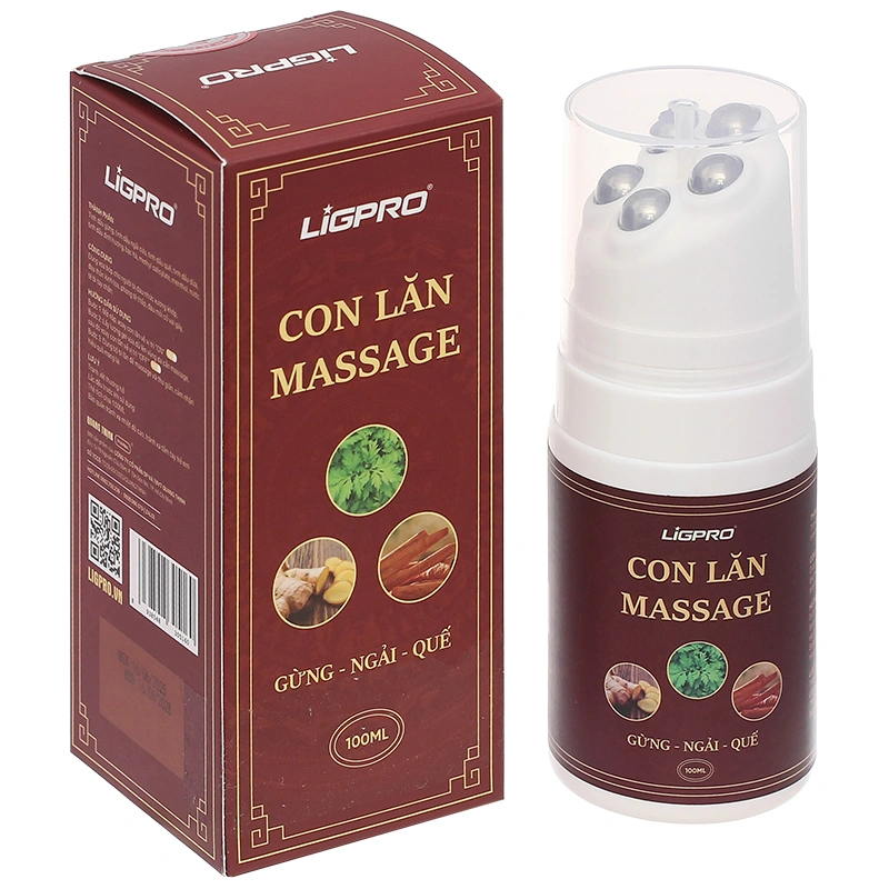 Chai lăn massage Ligpro gừng - ngải - quế giảm đau cơ, xương chai 100 ml - 1