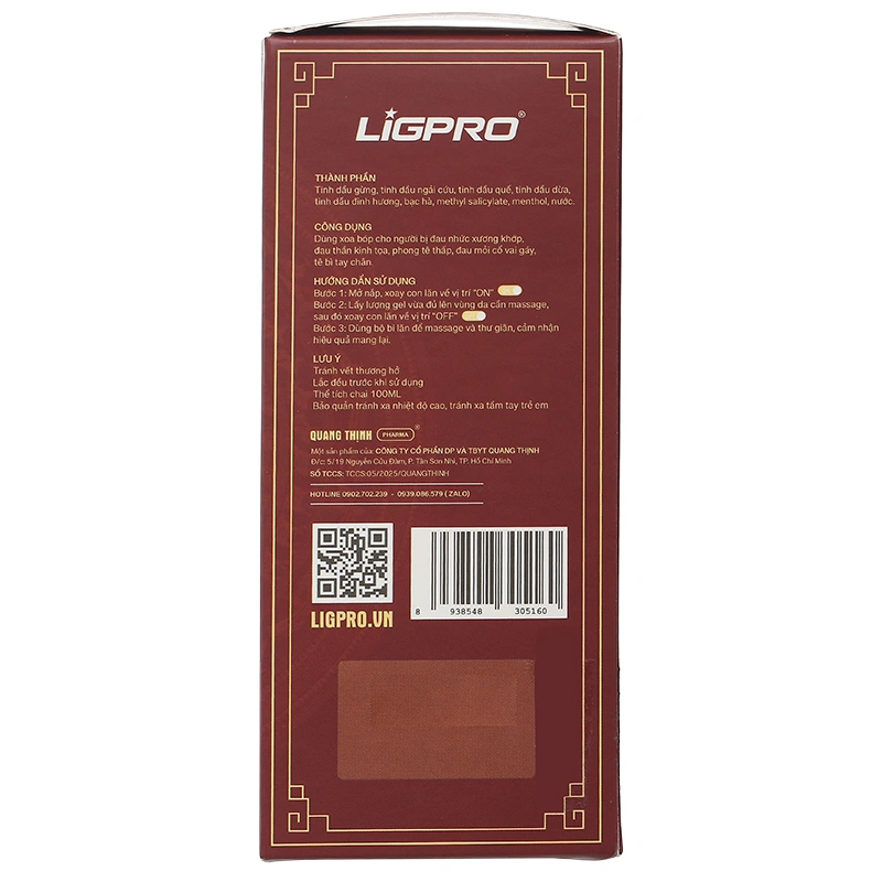 Chai lăn massage Ligpro gừng - ngải - quế giảm đau cơ, xương chai 100 ml - 3