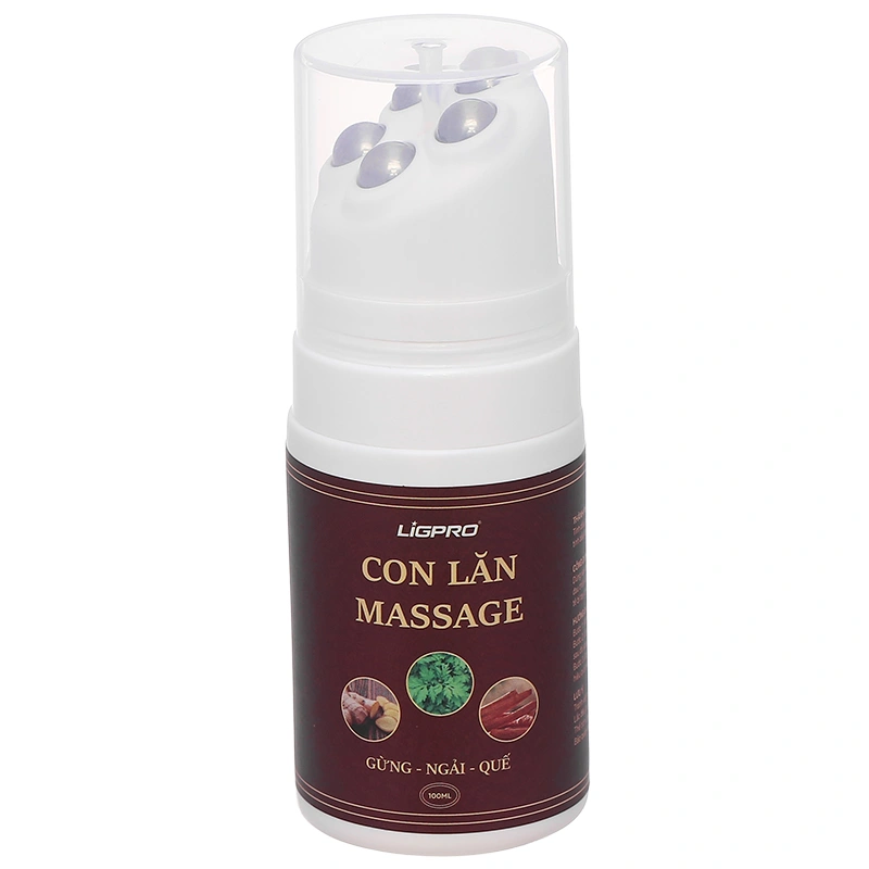 Chai lăn massage Ligpro gừng - ngải - quế giảm đau cơ, xương chai 100 ml - 4