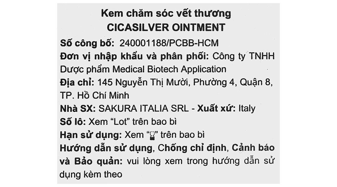 Kem bôi Cicasilver Ointment hỗ trợ chăm sóc vết thương týp 50ml - 9