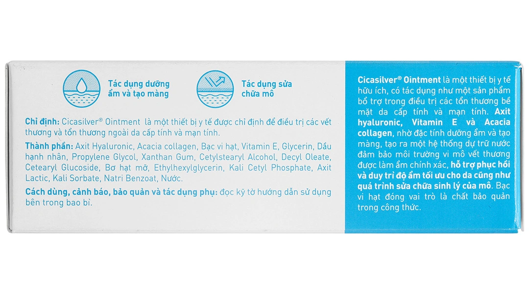 Kem bôi Cicasilver Ointment hỗ trợ chăm sóc vết thương týp 50ml - 4