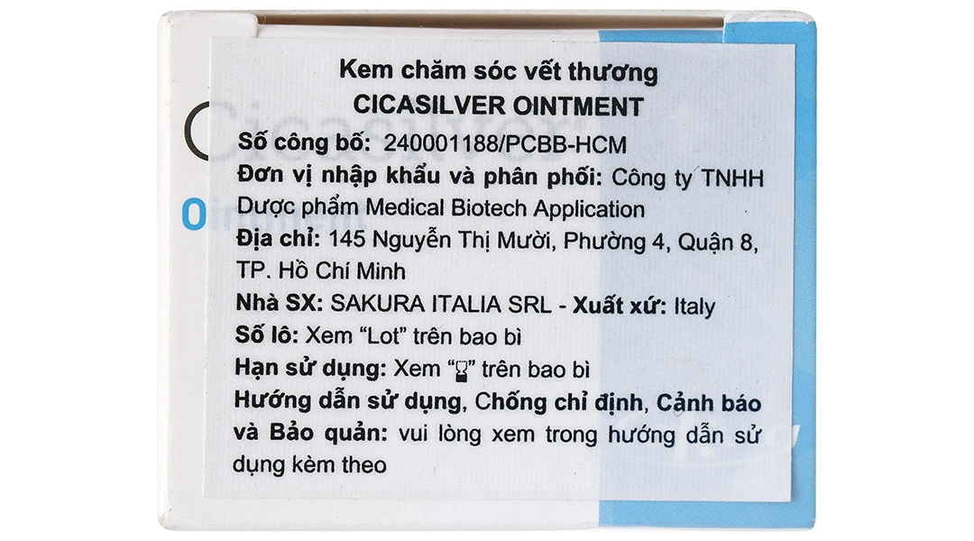 Kem bôi Cicasilver Ointment hỗ trợ chăm sóc vết thương týp 50ml - 5