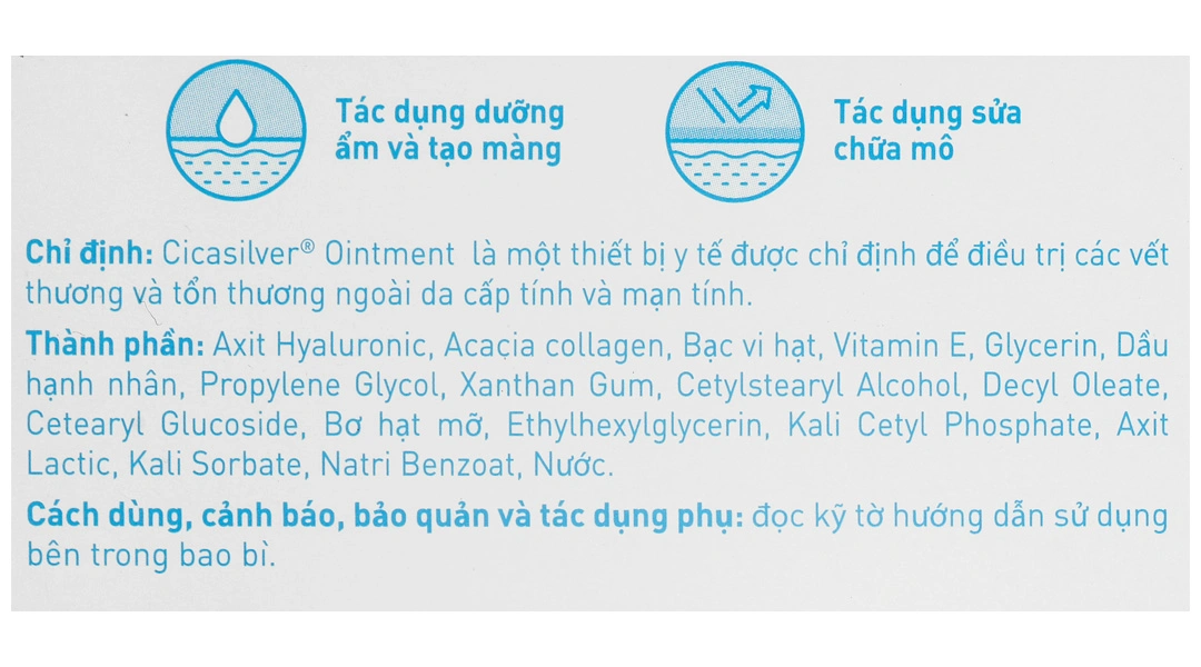 Kem bôi Cicasilver Ointment hỗ trợ chăm sóc vết thương týp 50ml - 7
