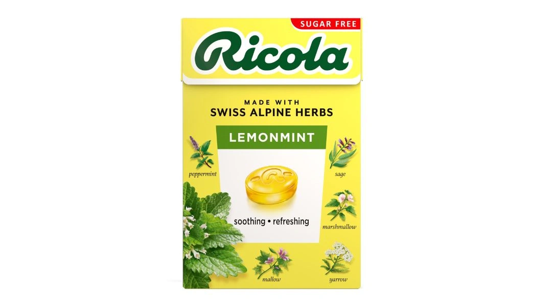 Kẹo Thảo Mộc Ricola Alpine Herbs Cranberry Không Đường hộp 40g - 6