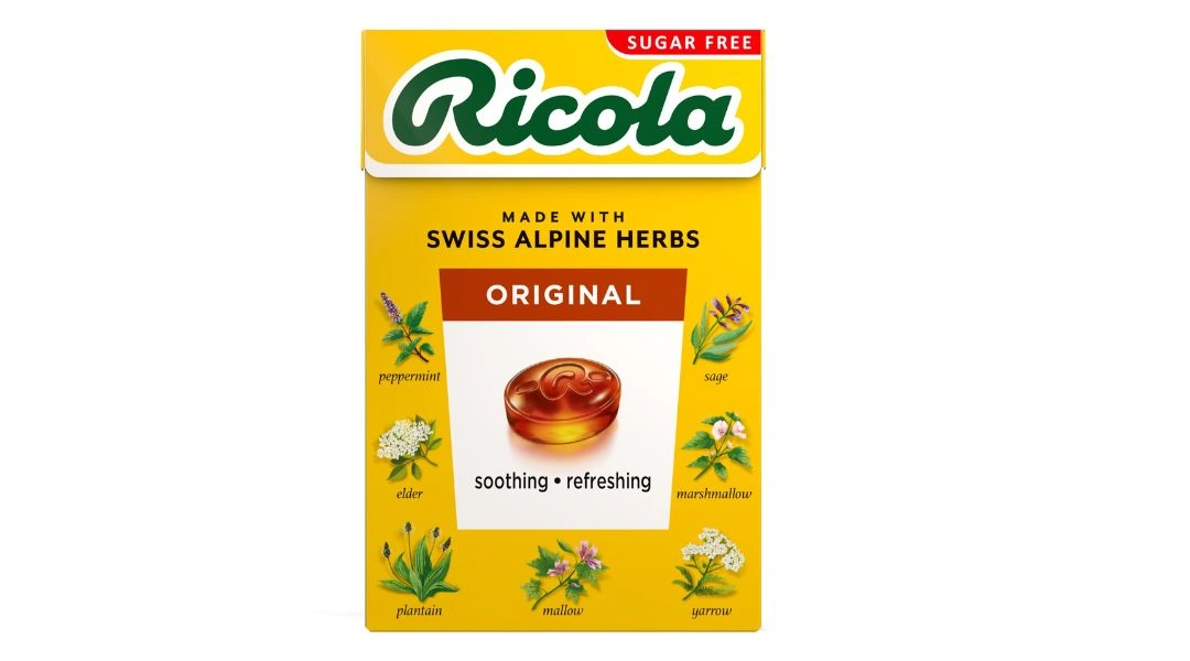 Kẹo Thảo Mộc Ricola Alpine Herbs Cranberry Không Đường hộp 40g - 3