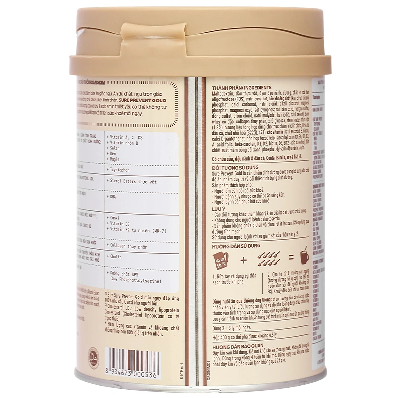 Thực phẩm dinh dưỡng y học: Sản phẩm dinh dưỡng - Sure Prevent Gold - 3