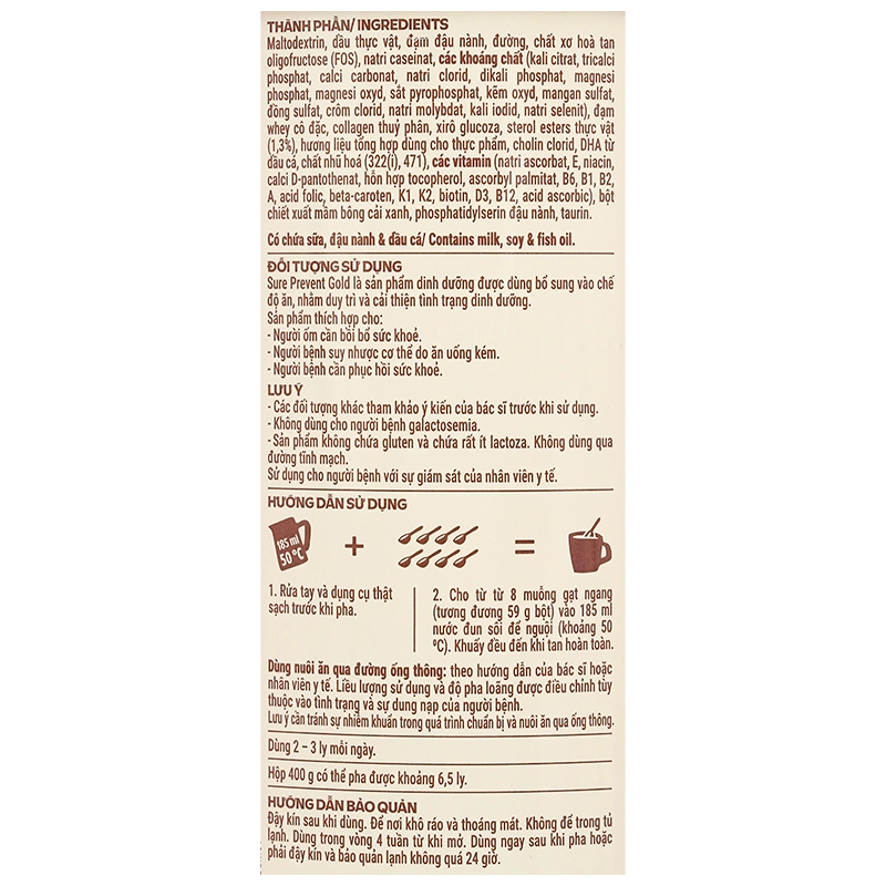 Thực phẩm dinh dưỡng y học: Sản phẩm dinh dưỡng - Sure Prevent Gold - 7