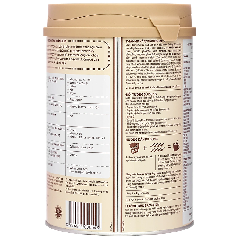 Thực phẩm dinh dưỡng y học: Sản phẩm dinh dưỡng - Sure Prevent Gold - 19