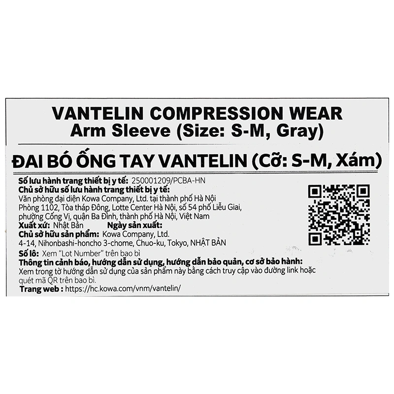 Đai bó ống tay Vantelin Compression Wear màu xám size S-M - 5