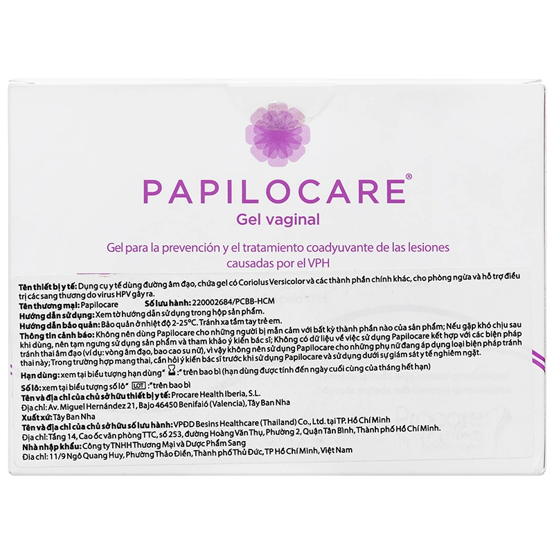 Gel âm đạo Papilocare hộp 21 tuýp x 5ml - 2