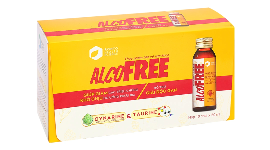 Rohto Alcofree hỗ trợ giảm các triệu chứng khó chịu do uống rượu bia hộp 10 chai x 50ml - 1