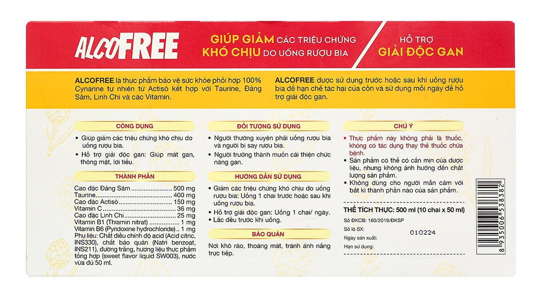 Rohto Alcofree hỗ trợ giảm các triệu chứng khó chịu do uống rượu bia hộp 10 chai x 50ml - 2