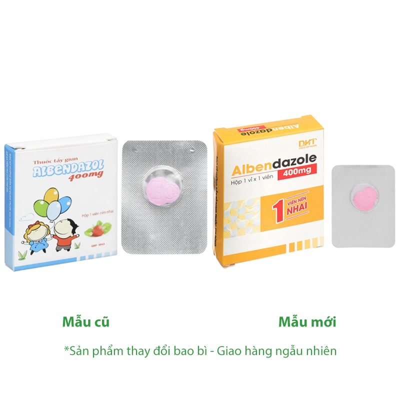 Viên nhai Albendazol Hataphar 400mg trị giun sán (1 vỉ x 1 viên) - 
