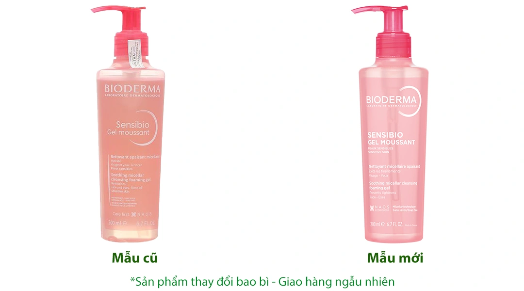 Gel rửa mặt Bioderma Sensibio Gel Moussant làm sạch, cấp ẩm cho da nhạy cảm chai 200ml - 