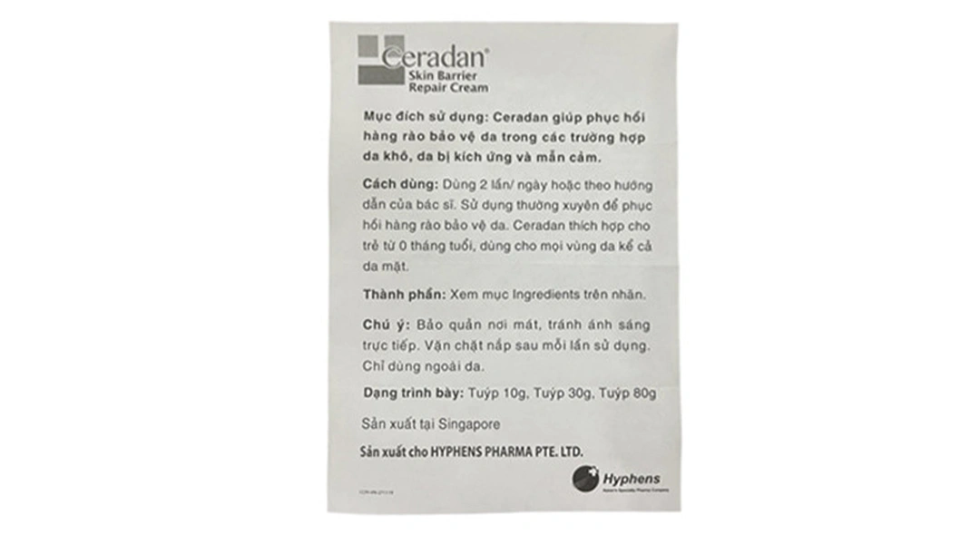 Kem dưỡng ẩm Ceradan Skin Barrier Repairphục hồi, bảo vệ da tuýp 30g - 3