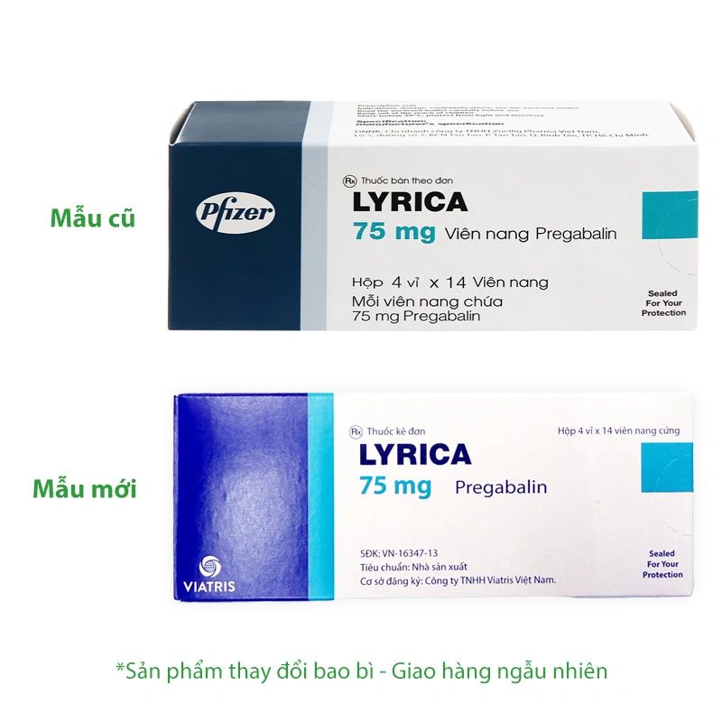 Lyrica 75mg trị động kinh, đau dây thần kinh (4 vỉ x 14 viên) - 