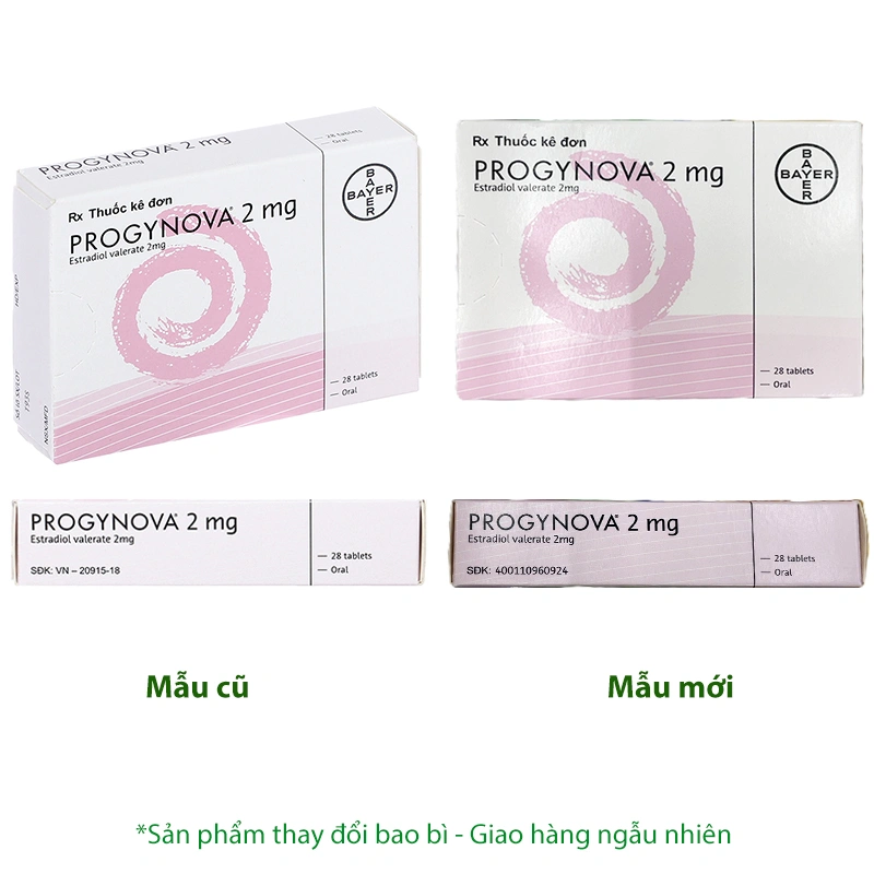 Progynova 2mg trị thiếu estrogen do mãn kinh (1 vỉ x 28 viên) - 