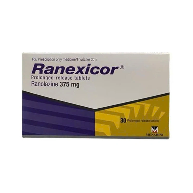 Ranexicor 375mg phối hợp điều trị triệu chứng đau thắt ngực ổn định (2 vỉ x 15 viên) - 