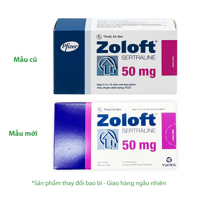 Zoloft 50mg trị trầm cảm, rối loạn lo âu (3 vỉ x 10 viên) - 