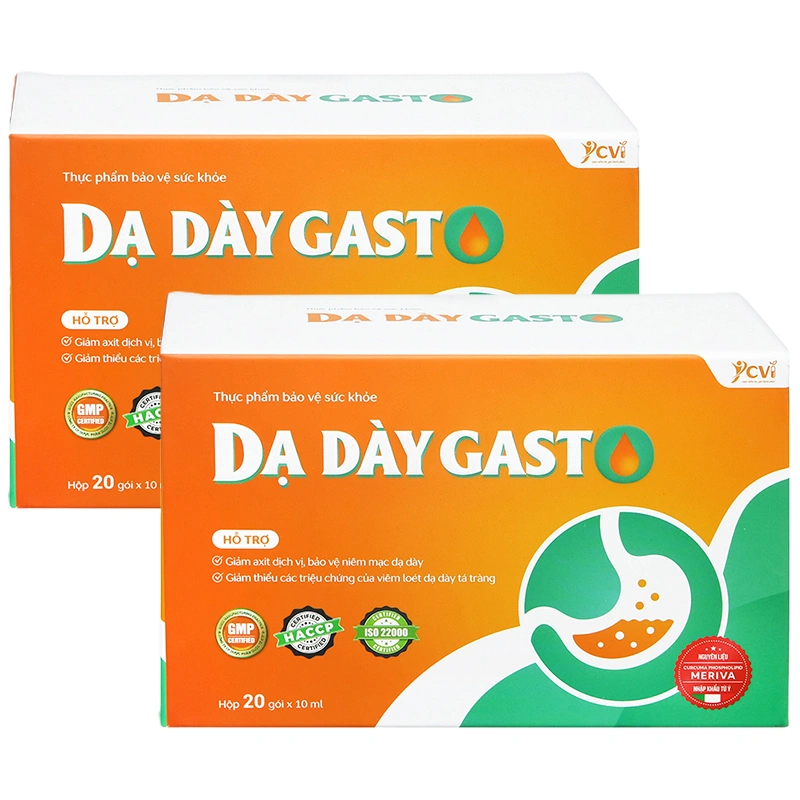 Combo 2 hộp thực phẩm bảo vệ sức khỏe dạ dày Gasto Hộp 20 Gói X 10ml - 
