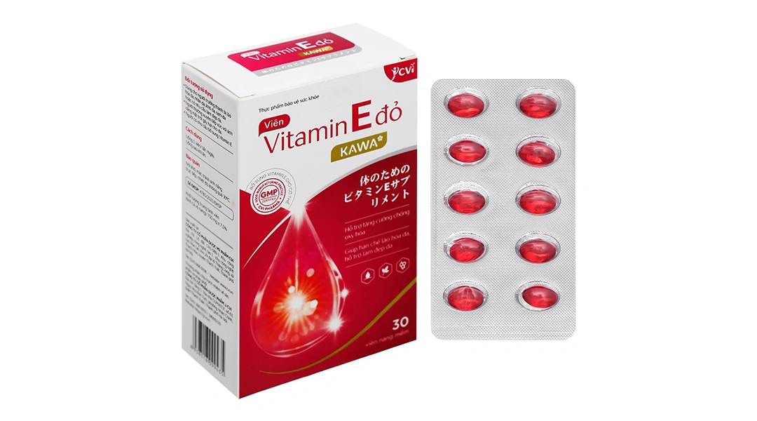 Combo 2 hộp Vitamin E Đỏ Kawa hộp 30 Viên - 1