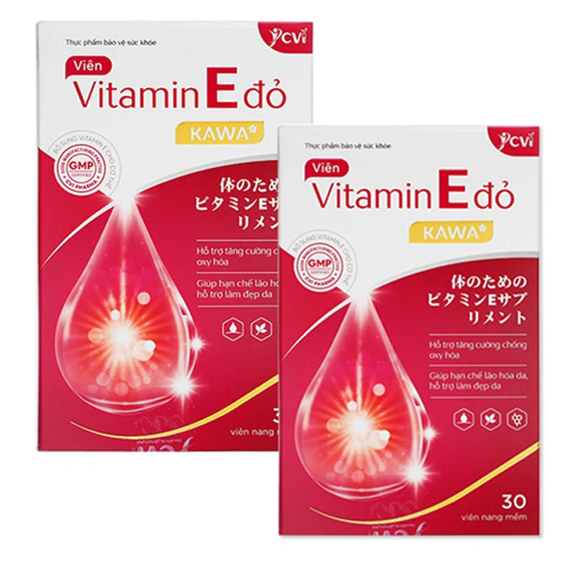 Combo 2 hộp Vitamin E Đỏ Kawa hộp 30 Viên - 