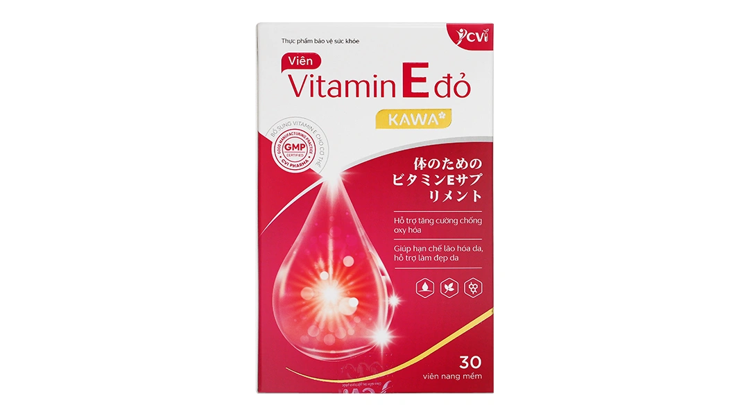Combo 2 hộp Vitamin E Đỏ Kawa hộp 30 Viên - 2
