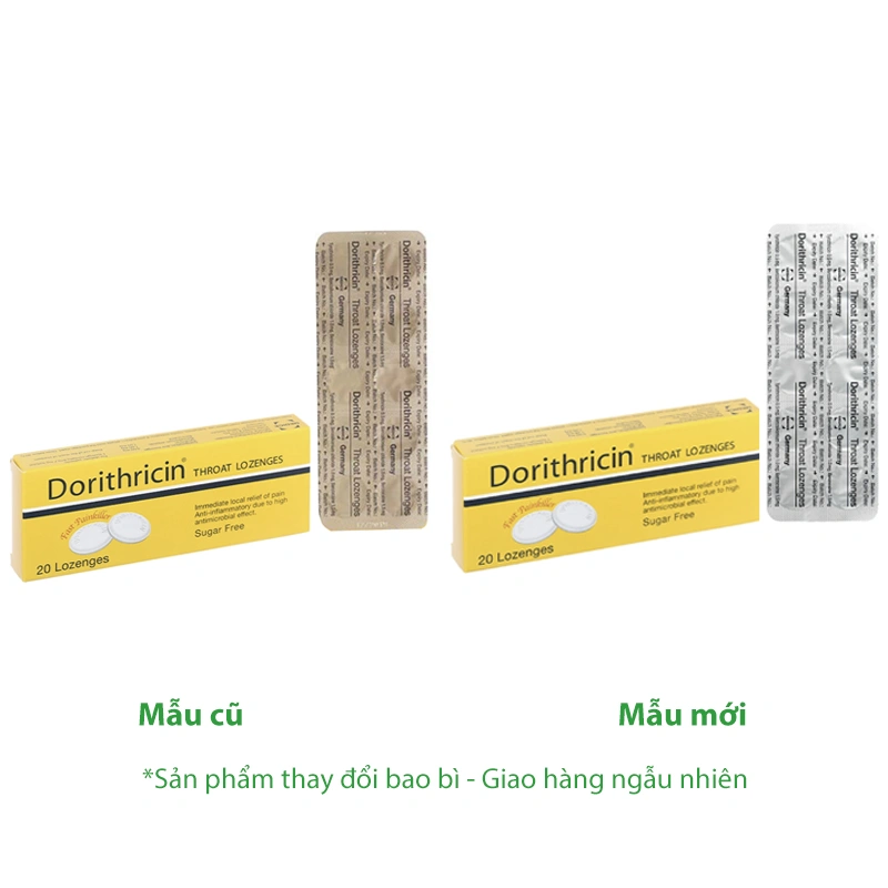Viên ngậm Dorithricin trị viêm họng, đau họng (2 vỉ x 10 viên) - 