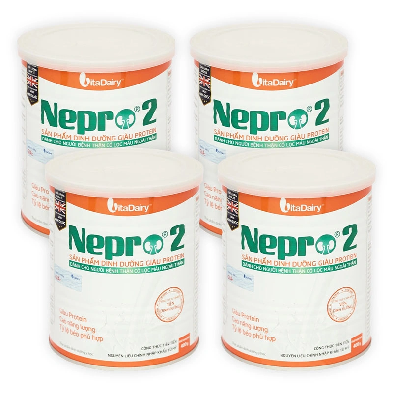 Combo 4 lon Sữa bột Nepro 2 dành cho người bệnh thận có lọc máu