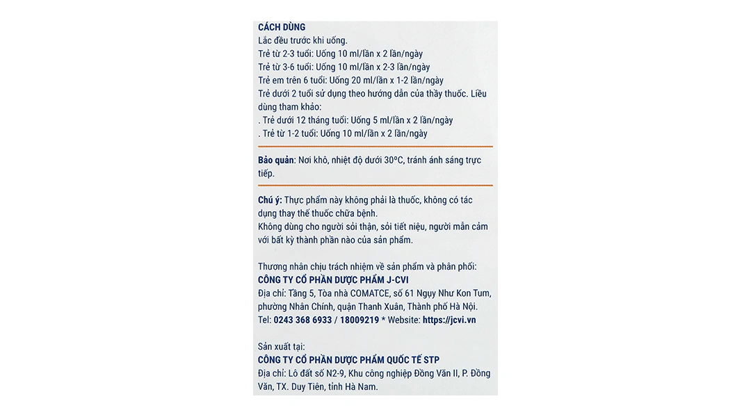 Combo 2 hộp Canxi MK7 for Kid hộp 20 ống x 10ml - 6