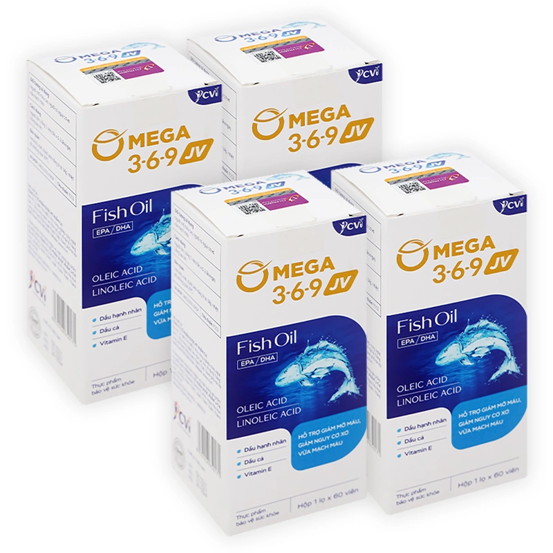 Combo 4 hộp Omega 3-6-9 JV lọ 60 viên - 