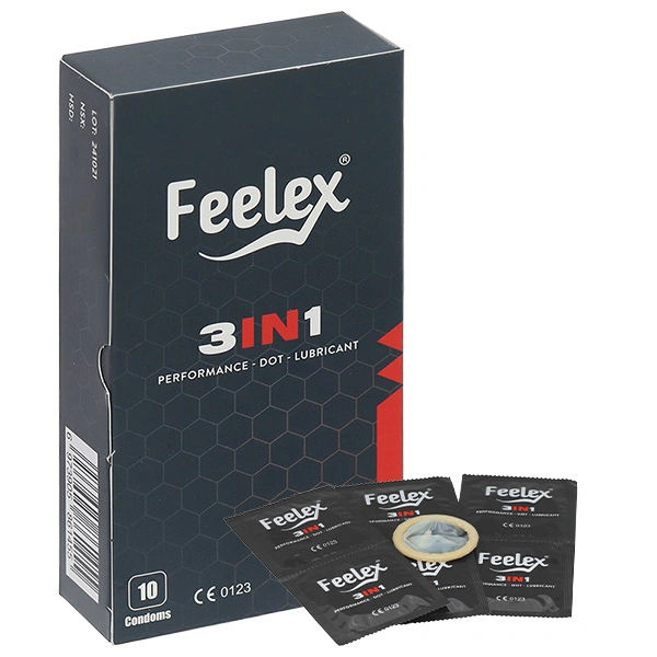 Bao cao su Feelex 3 in 1 gân nổi, có gai