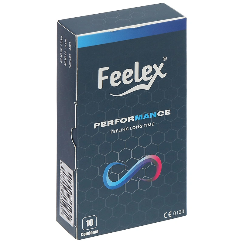 Bao cao su Feelex Performance giúp kéo dài thời gian yêu 52mm hộp 10 cái - 