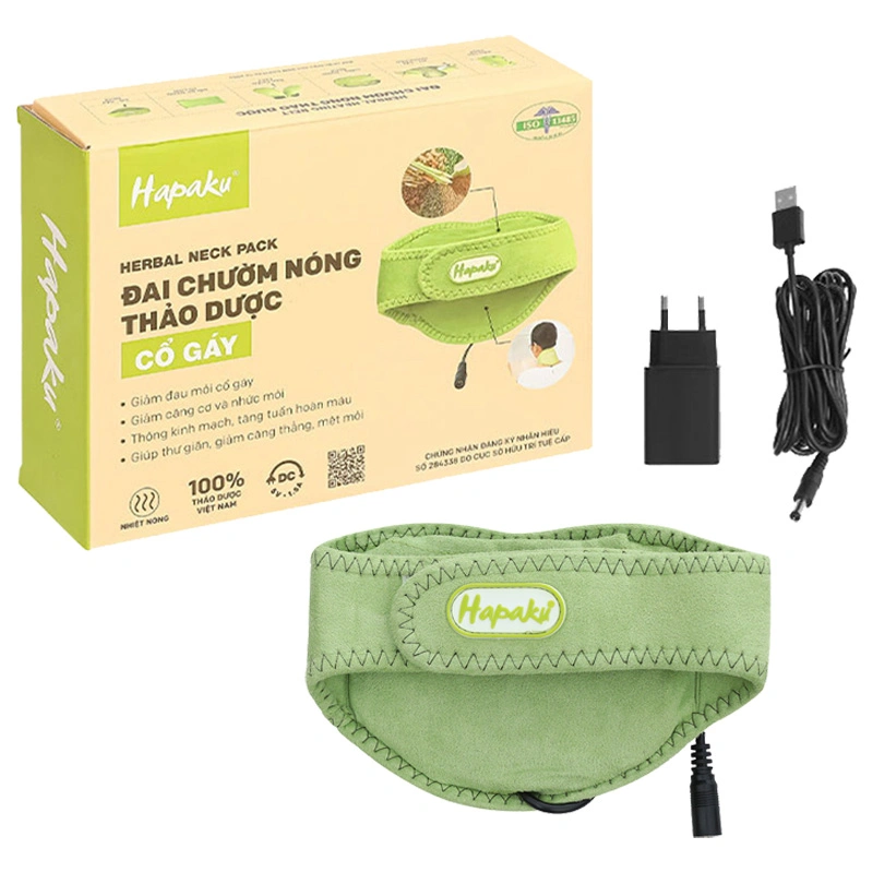 Đai chườm thảo dược nóng bằng điện Hapaku cho cổ vai gáy - 