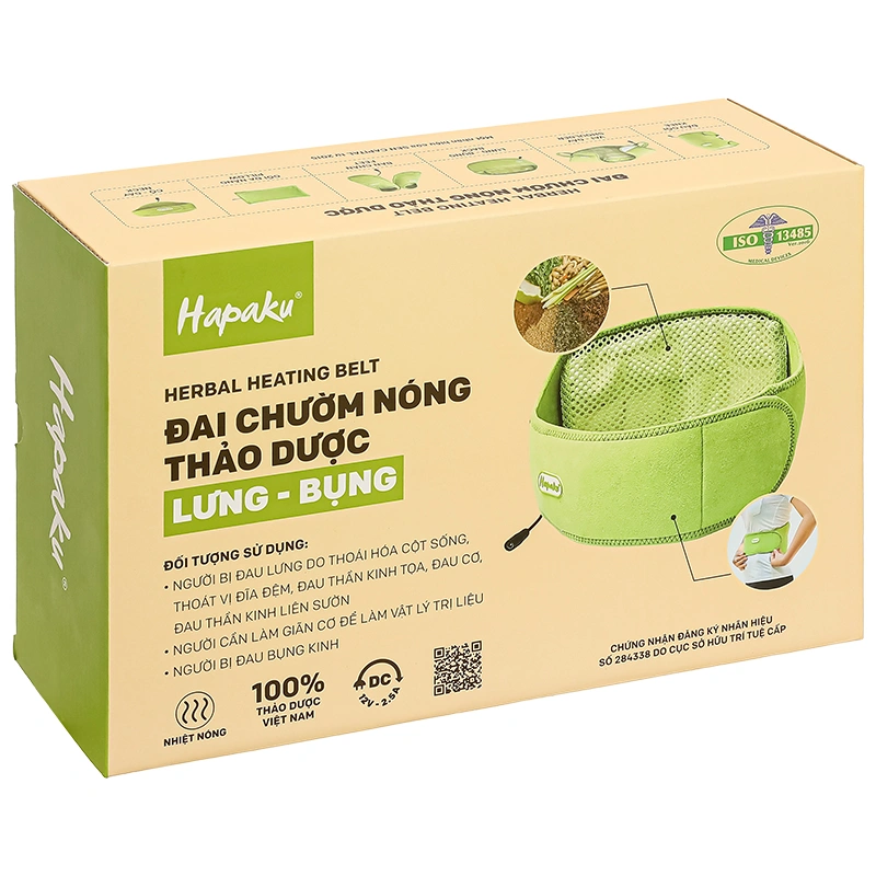 Đai chườm thảo dược nóng bằng điện Hapaku cho lưng, bụng (20cm x 120cm) - 7
