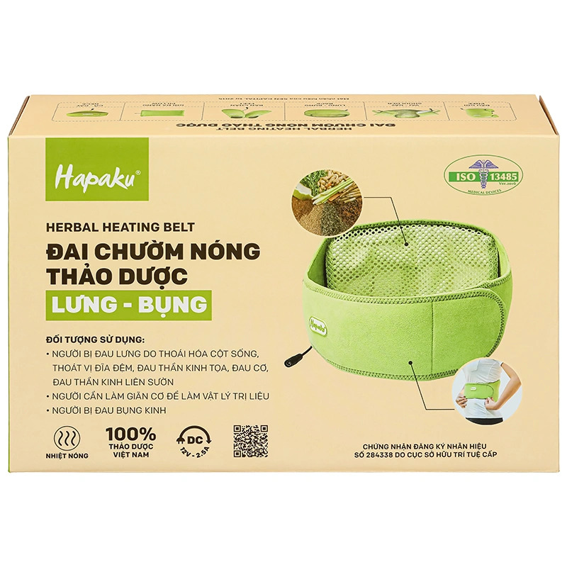 Đai chườm thảo dược nóng bằng điện Hapaku cho lưng, bụng (20cm x 120cm) - 8