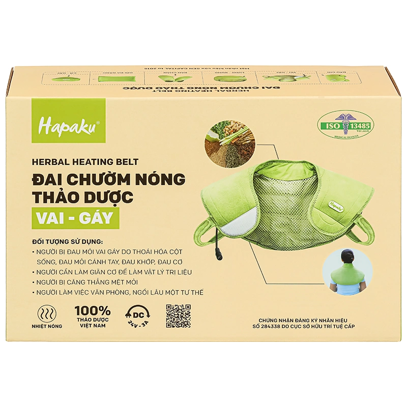 Đai chườm thảo dược nóng bằng điện Hapaku cho vùng vai gáy - 7