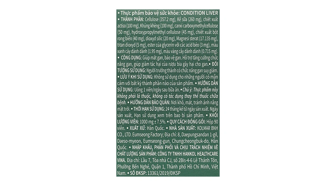 Thực phẩm bảo vệ sức khoẻ: Condition Liver - 5